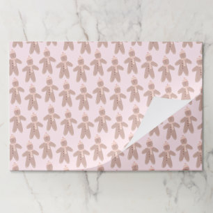 Cute pink winter gingerbread men paper pad