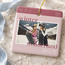 Cute Pink Winter Ski Trip Photo