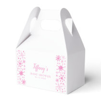 Cute Pink Winter Wonderland Baby Shower Favor Boxes