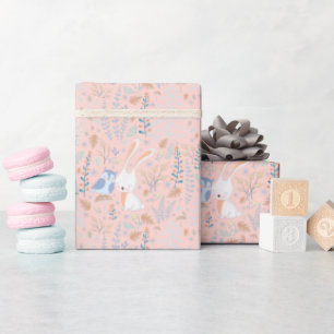 Cute Pink Winter Woodland Wrapping Paper
