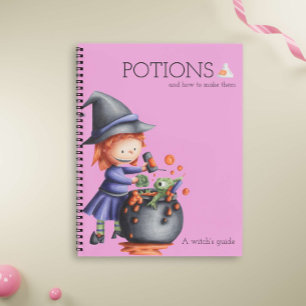 Cute Pink Witch Cook Home Living Recipe Notebook