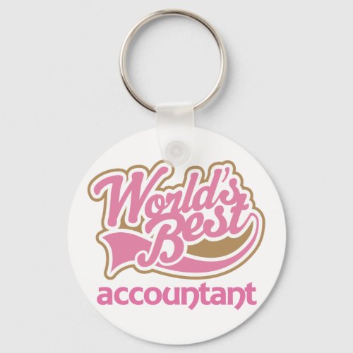 Cute Pink Worlds Best Accountant Keychain
