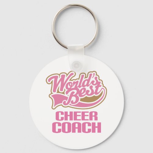 Cute Pink Worlds Best Cheer Coach Keychain