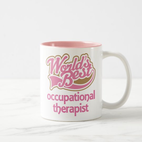 Cute Pink Worlds Best Occupational Therapist Two-Tone Coffee Mug