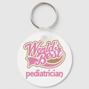 Cute Pink Worlds Best Pediatrician Keychain