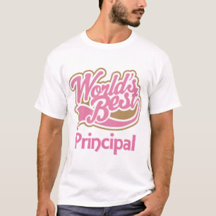 Cute Pink Worlds Best Principal T-Shirt