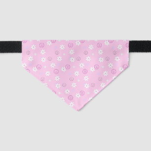 Cute Pink Y2K Dasies Pattern Pet Bandana Collar