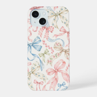 Cute pink, yellow, and blue bow phone case
