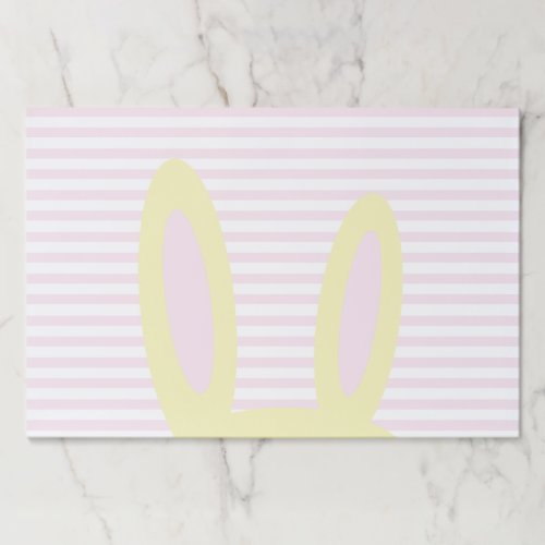 Cute Pink  Yellow Bunny Ears  Striped Placemat