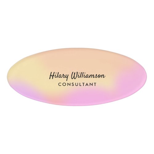 Cute Pink Yellow Creative Magnetic Business Custom Name Tag