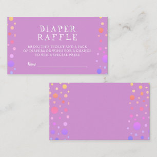 Cute Pink Yellow Dots Diaper Raffle Enclosure Card