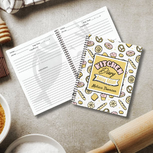 Cute Pink Yellow Kitchen Diary Baking Edition Notebook