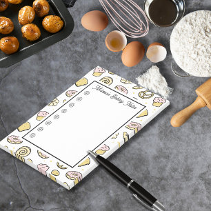 Cute Pink Yellow Sweet Baking Treats Doodle Post-it Notes