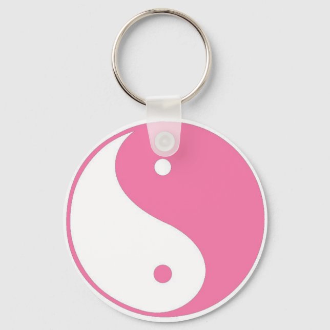 Cute Pink Yin Yang keychain (Front)