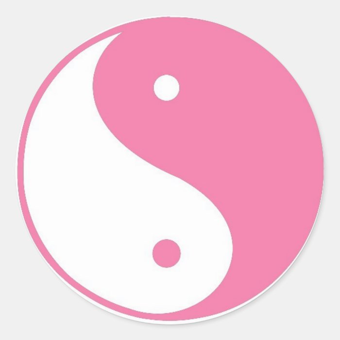 Cute Pink Yin Yang Sticker