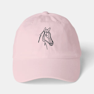 Cute pink youth hat with unique horse logo