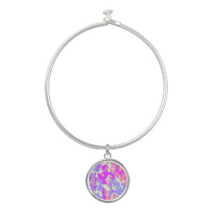 Cute pinky camouflage pattern bangle bracelet