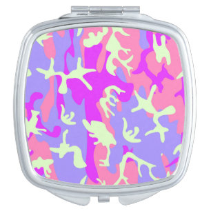 Cute pinky camouflage pattern compact mirror