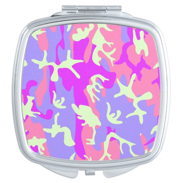 Cute pinky camouflage pattern compact mirror (Front)