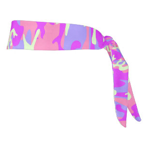 Cute pinky camouflage pattern tie headband