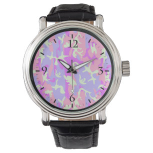 Cute pinky camouflage pattern watch