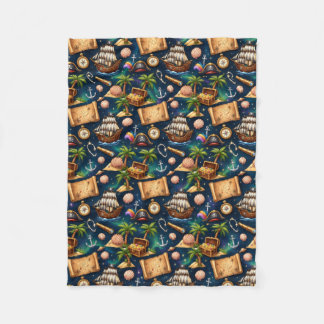 Cute Pirate Adventure Pattern Fleece Blanket