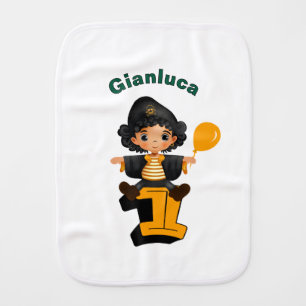 Cute pirate baby burp cloth