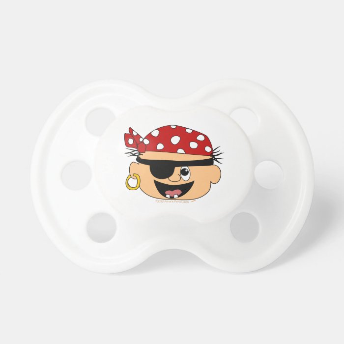 Cute Pirate Baby Red Bandanna Binkie for Babies Pacifier