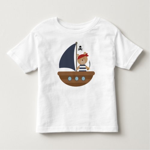 Cute Pirate Bear Pirates Ship Toddler T_shirt