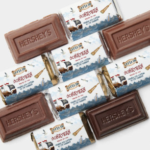 Cute Pirate Birthday Parchment thank you Hershey's Miniatures