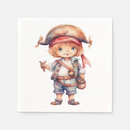 Cute Pirate Birthday Party Napkins