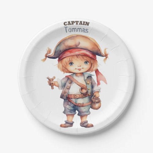 Cute Pirate Birthday Party Paper Plates