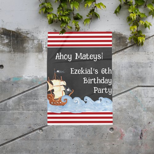 Cute Pirate Birthday Party Sign