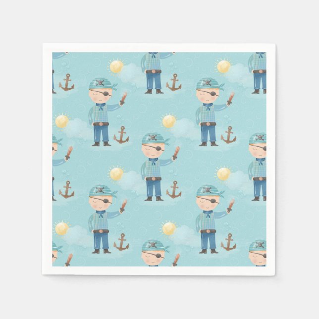 Cute Pirate Boy Paper Napkins (Front)