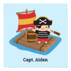Cute Pirate Captain Boy Ocean Raft Room Wall Decor