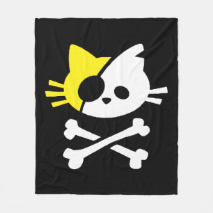 Cute Pirate Cat Fleece Blanket