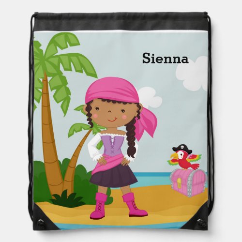 Cute Pirate Drawstring Bag