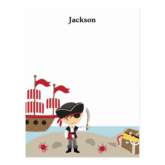 Cute Pirate Flat Note Card | Zazzle.com