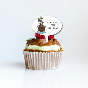 Cute Pirate Kids Birthday Party Cake Topper