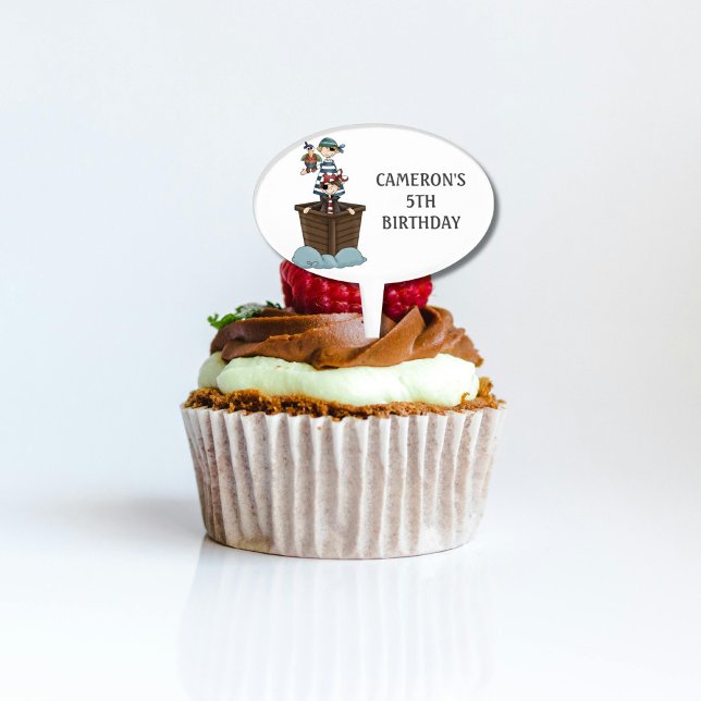 Cute Pirate Kids Birthday Party Cake Topper (Creator Uploaded)