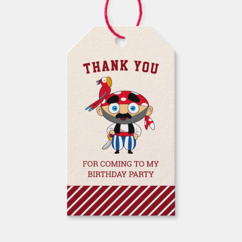 Cute Pirate Kids Birthday Party Favor Gift Tags