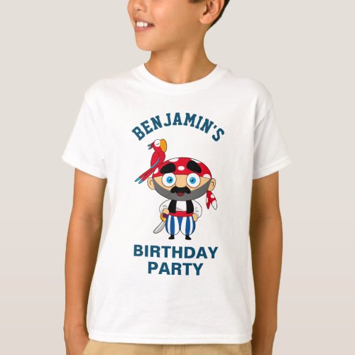 Cute Pirate Kids Birthday Party T_Shirt