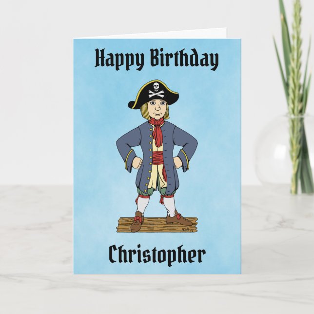 Cute Pirate Lad Birthday Card (Front)
