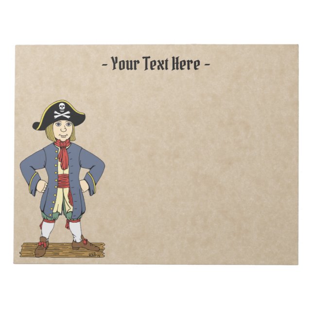 Cute Pirate Lad Notepad (Front)