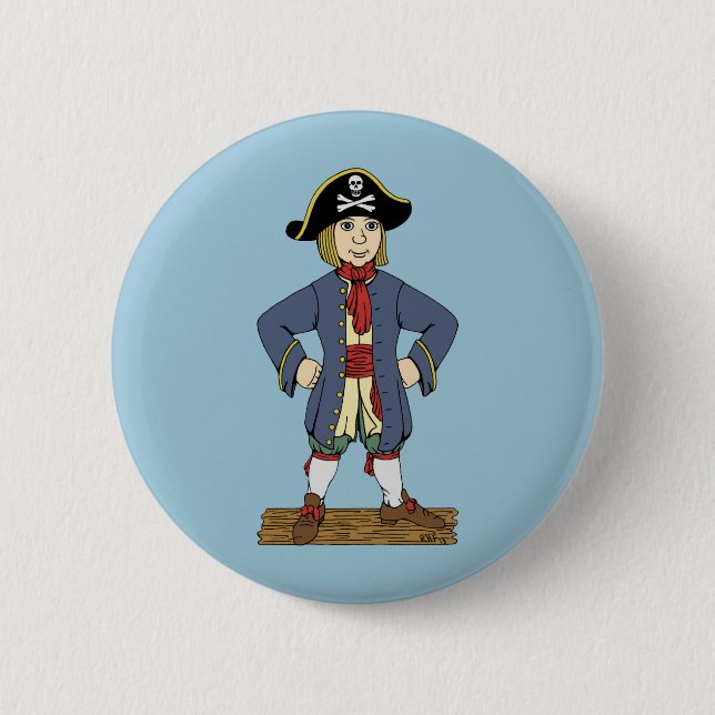 Cute Pirate Lad Pinback Button (Front)
