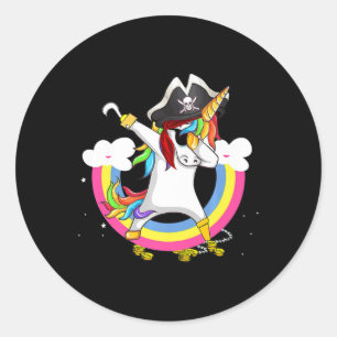 Cute Pirate Magical Unicorn Fun Awesome Halloween Classic Round Sticker