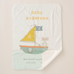 Cute Pirate Mouse Sailboat Kids Monogram Baby Stat Sherpa Blanket<br><div class="desc">For any further customisation or any other matching items,  please feel free to contact me at yellowfebstudio@gmail.com</div>