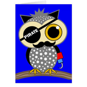 cute pirate owl cards
