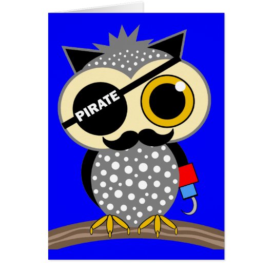 cute pirate owl cards (Front)