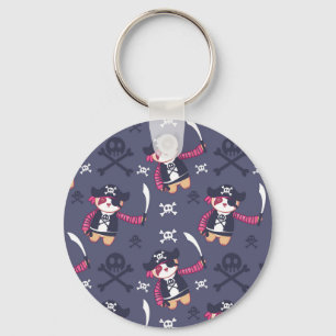 Cute Pirate Panda Bear Pattern Keychain